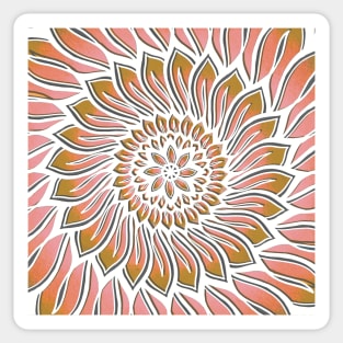 Floral Lagoon Mandala - Intricate Digital Illustration - Colorful Vibrant and Eye-catching Design for printing on t-shirts, wall art, pillows, phone cases, mugs, tote bags, notebooks and more Sticker